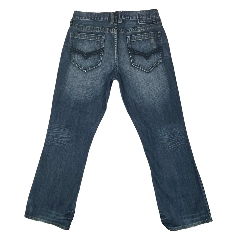 G by Guess Men 34x32 Joey Low Bootcut Dark Wash Demin Jeans‎